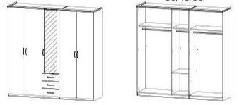 Wardrobe, 5 Door, MDF Custom - Classic Furniture Dubai UAE