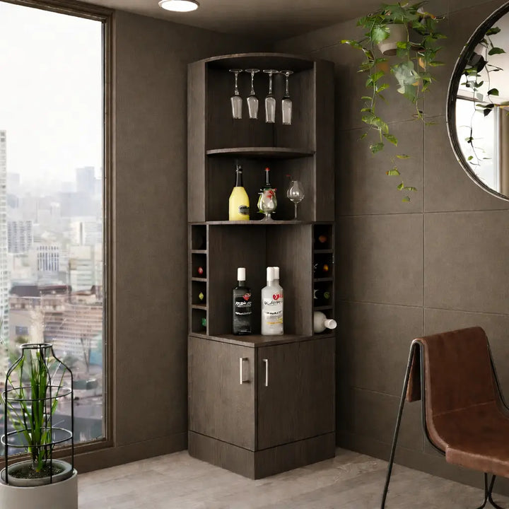 Syrah Corner Bar Cabinet