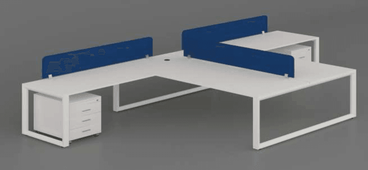 Workstation for 2 persons, Model: PYRAMID-2c, L Shaped - Classic Furniture Dubai UAE
